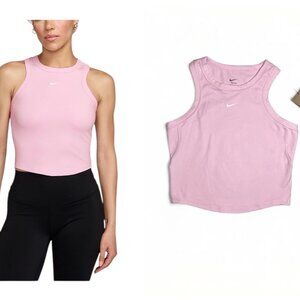 Nike Women's Medium Fitted Cropped Racerback Tank Light Pink New